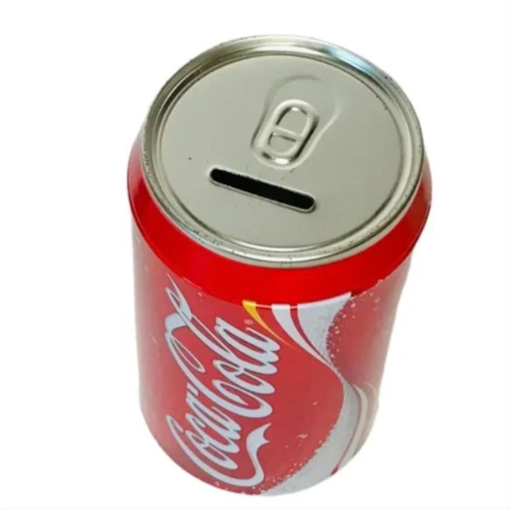 Large Coca Cola Can Money Bank Tin with Removable Lid - Picture 2 of 3